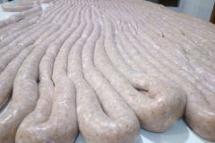 Bratwurst in production process